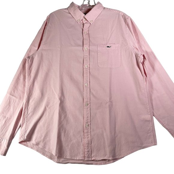 Vineyard Vines Mens Button Down Shirt Size L Pink Long Sleeve Slim Fit Tucker - Picture 3 of 9